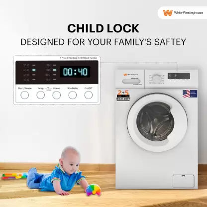 White Westinghouse (Trademark by Electrolux) 10.5 kg Fully Automatic Front Load Washing Machine with In-built Heater White (HDF1050) (OPEN BOX) White Westinghouse (Trademark by Electrolux) 10.5 kg Fully Automatic Front Load Washing Machine with In-built Heater White (HDF1050) (OPEN BOX)